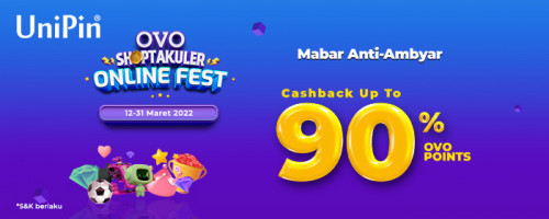 PROMO – Cashback 90% di UniPin pakai OVO! (MARET)